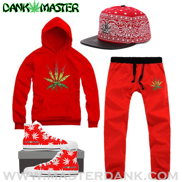 Red Weed Tracksuit Outfit