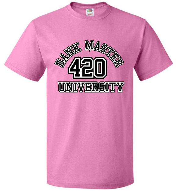 Dank Master 420 University T-shirt - Pink & Red - Dank Master