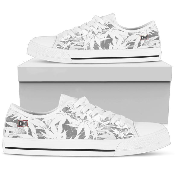 Dank Master OG White Custom Weed Leaf Canvas Low Top Shoes