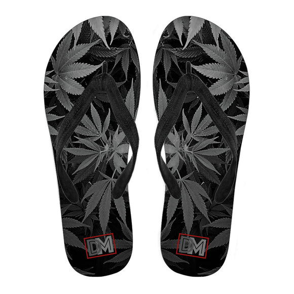 Dank Master OG Black Custom Weed Leaf Flip Flops