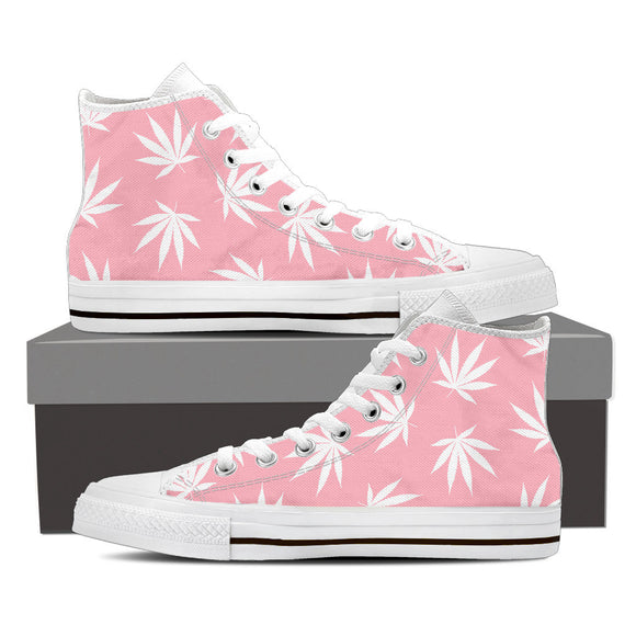 Dank Master Weed High Top Canvas Shoes - Pink - Dank Master