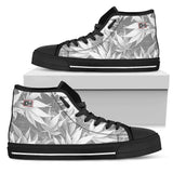 Dank Master OG White Custom Weed Leaf Canvas Hi Top Shoes (black sole)