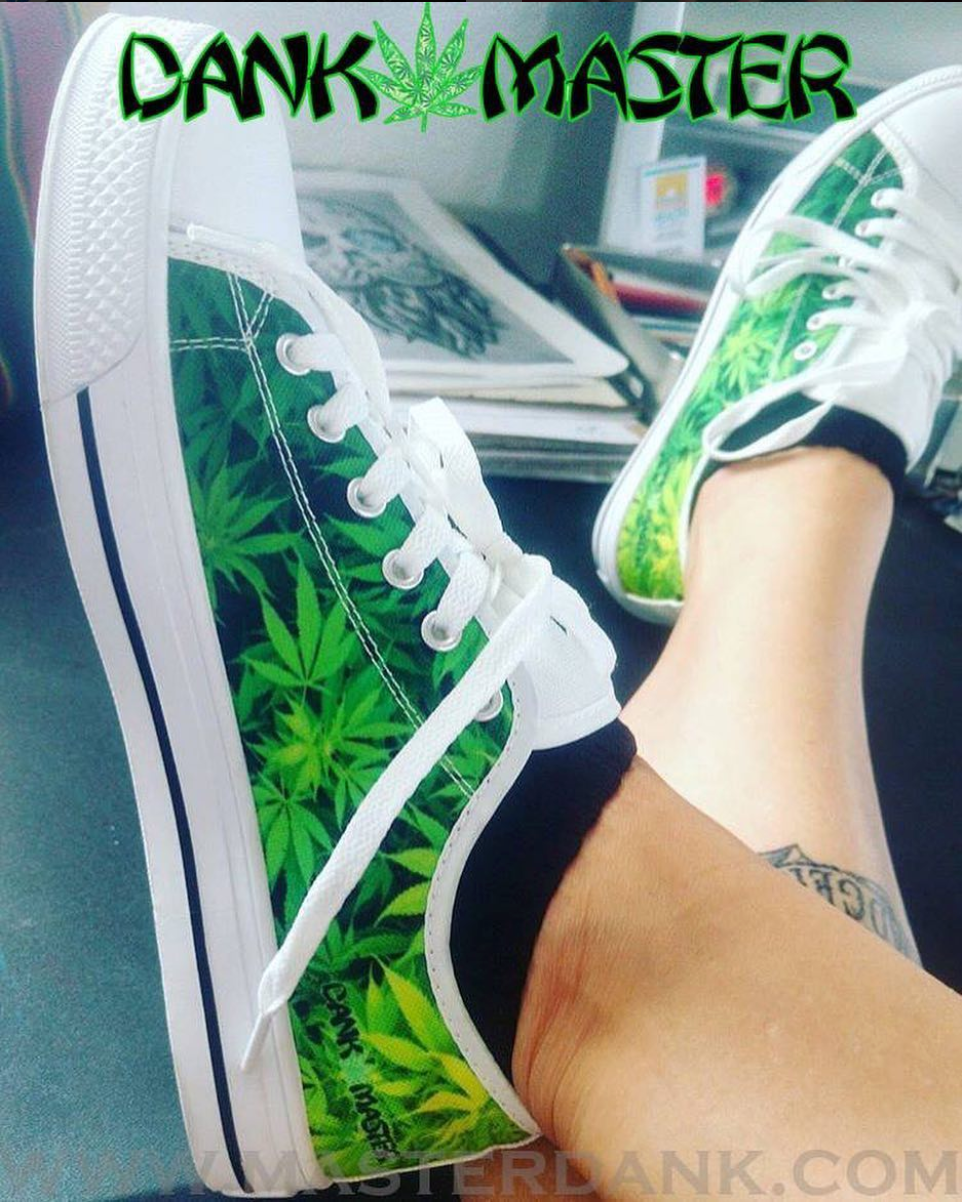 Dank Master Women Shoes custom green weed marijuana cannabis low top  sneakers | eBay