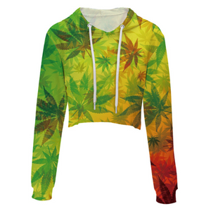 Dank Master Women's Cropped Weed Hoodie - Dank Master