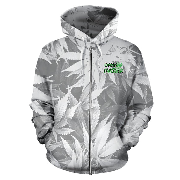 Dank Master OG White signature Zip-Up Weed Hoodie - Dank Master