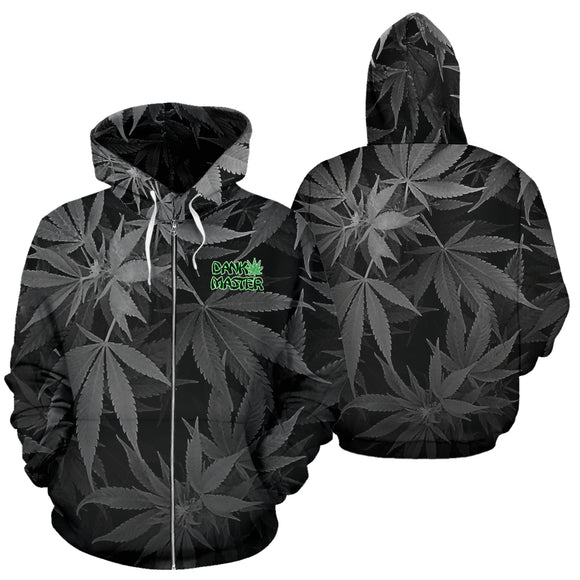 Dank Master OG Black signature Weed Zip-Up Hoodie - Dank Master