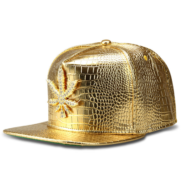 Dank Master Gold Weed Leaf Snapback - Gold - Dank Master