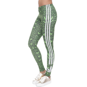 Dank Master Weed White Stripes Leggings - Dank Master