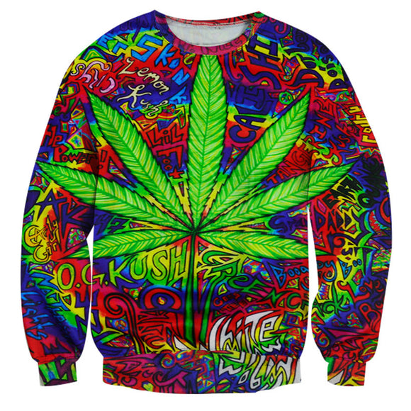 Dank Master Psychedelic Pot Leaf Sweatshirt - Dank Master