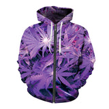 Dank Master Purple Leaf Zip-Up Hoodie - Dank Master