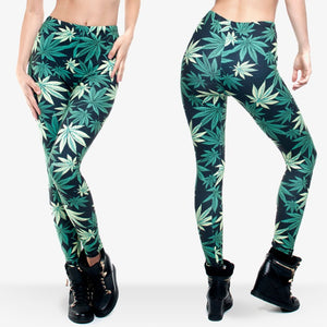 Dank Master Green Weed Leaf Leggings - Dank Master