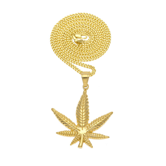 Dank Master Gold weed Leaf Chain Necklace - Dank Master