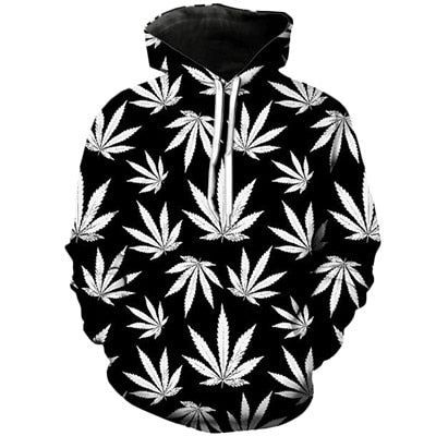 Dank Master White Weed Leaf Hoodie - Dank Master