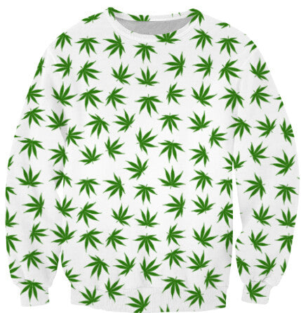 Dank Master Green Leaf Sweatshirt - White - Dank Master