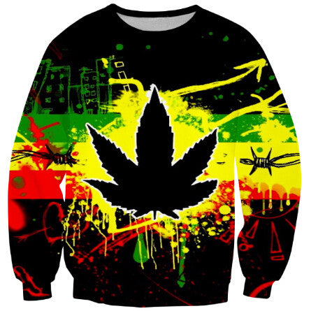 Dank Master Rasta Weed Leaf Sweatshirt - Dank Master