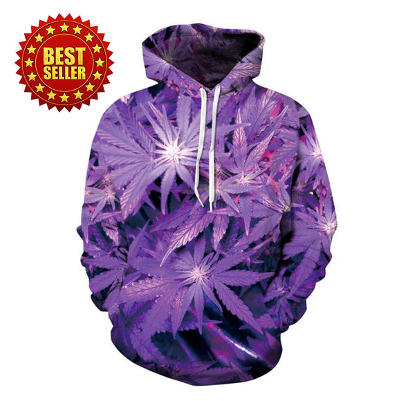 [42% OFF] Dank Master Purple Leaf Hoodie - Dank Master